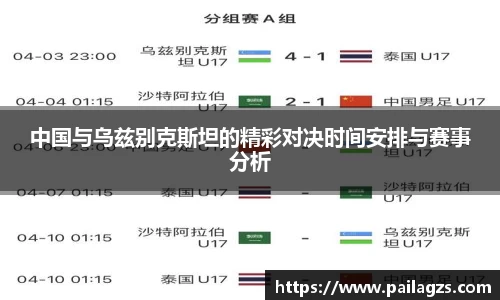 中国与乌兹别克斯坦的精彩对决时间安排与赛事分析